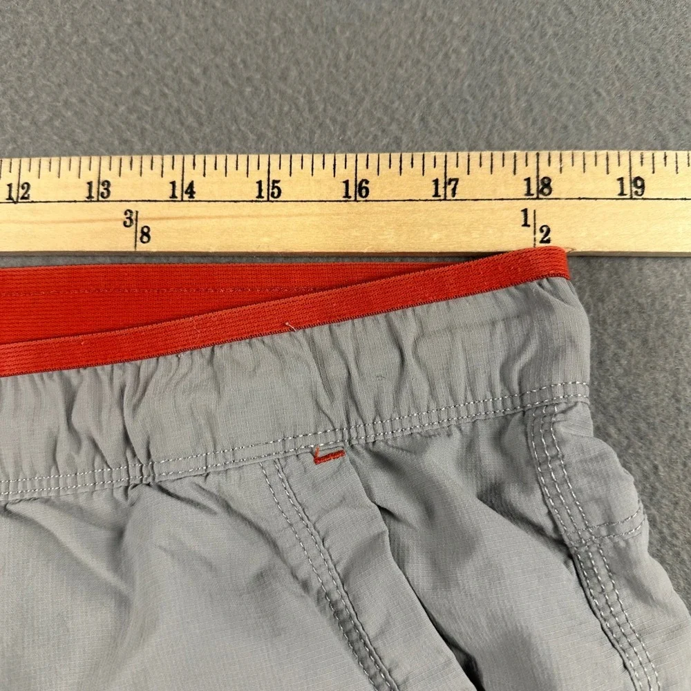 The North Face Mens Class V Pull-On Shorts Grey Orange Hiking Nylon L TCV4